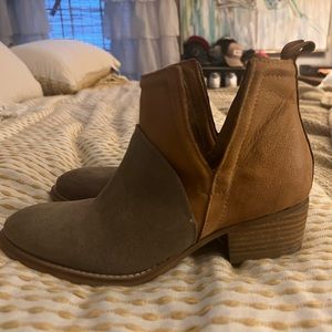 j brand leather suede booties